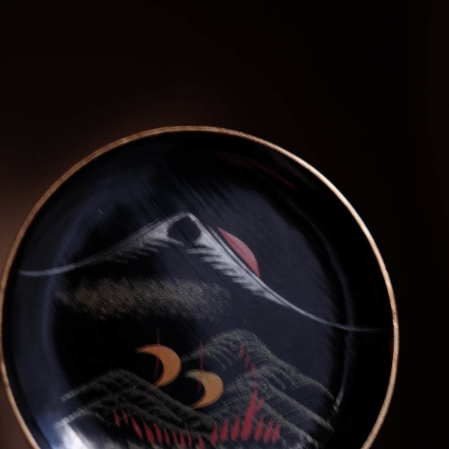 時代　浄法寺塗・会津塗　色漆絵　平皿　(江戸時代)