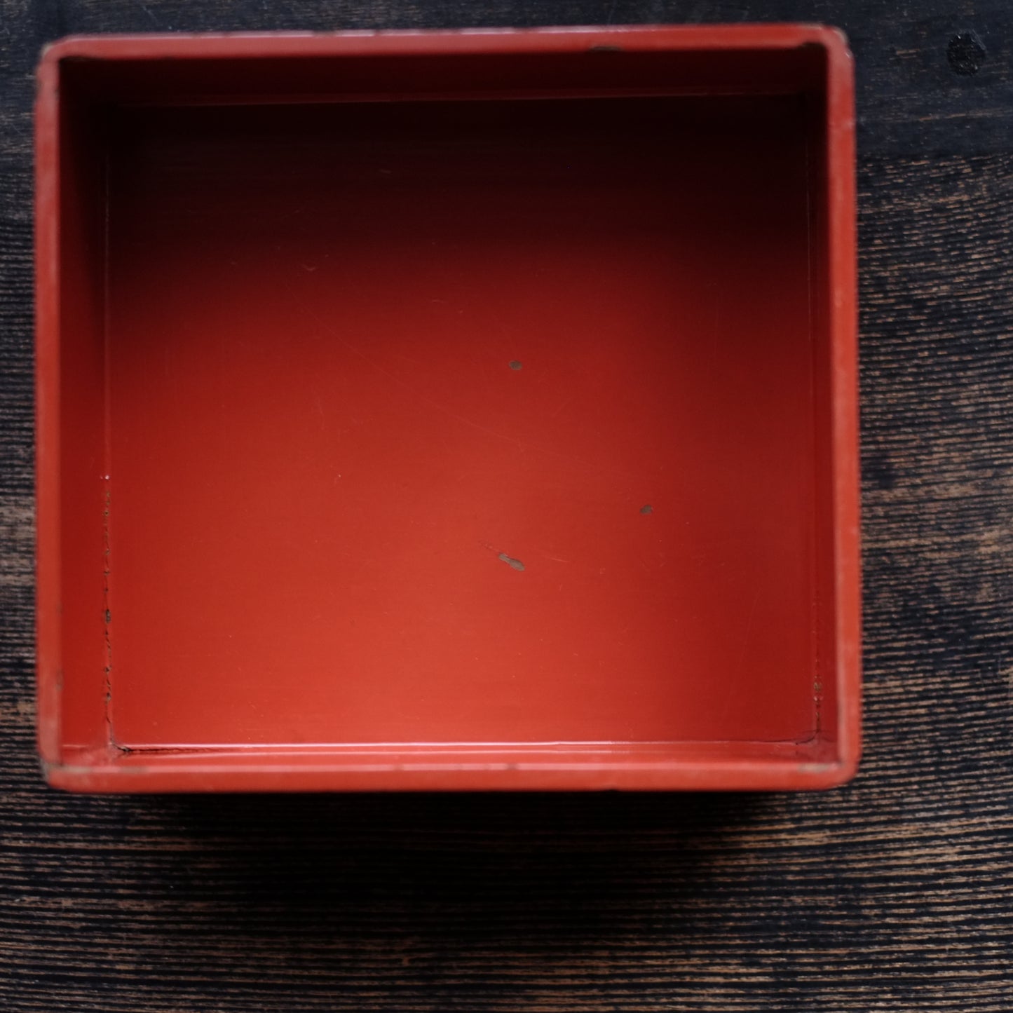 時代　縁朱木地塗五段重箱　（幕末-明治初期)19世紀末