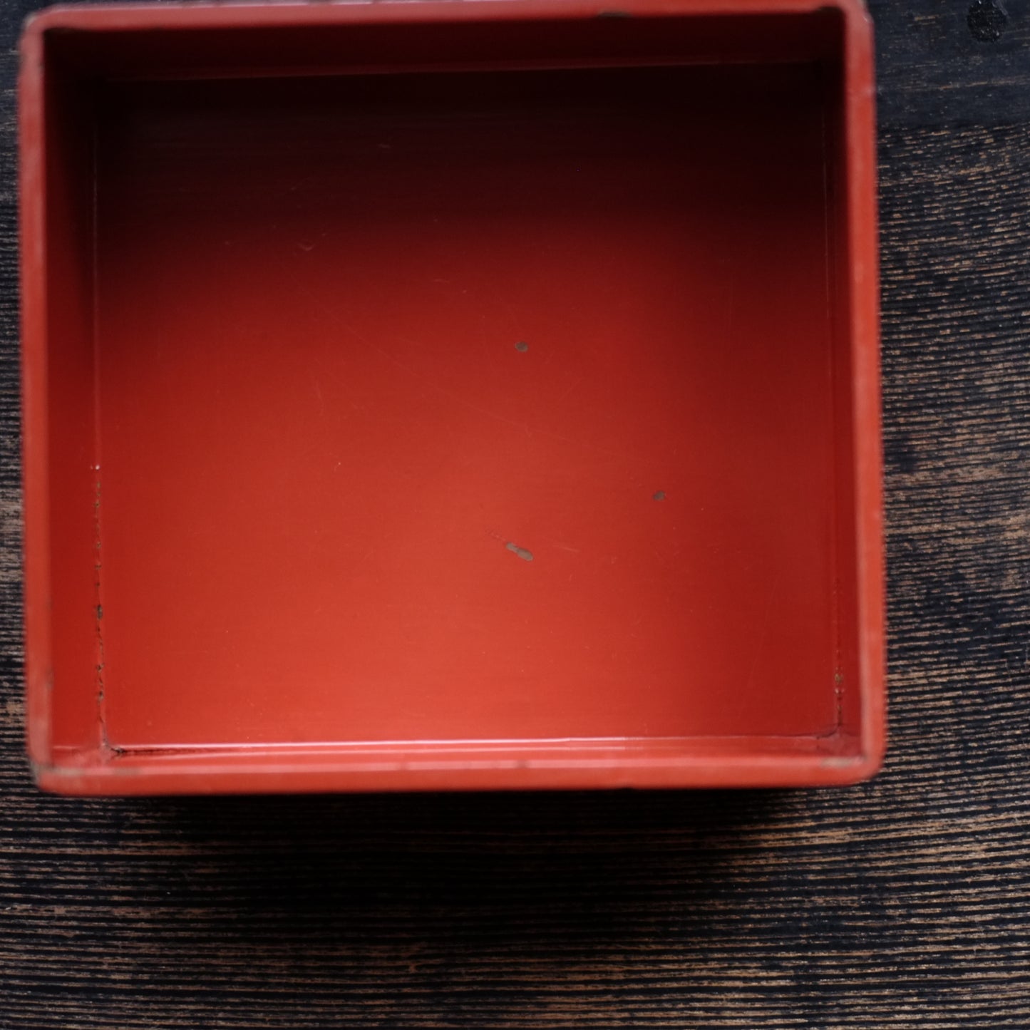 時代　縁朱木地塗五段重箱　（幕末-明治初期)19世紀末