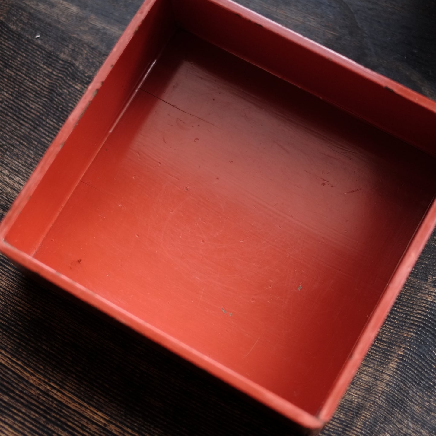 時代　縁朱木地塗五段重箱　（幕末-明治初期)19世紀末