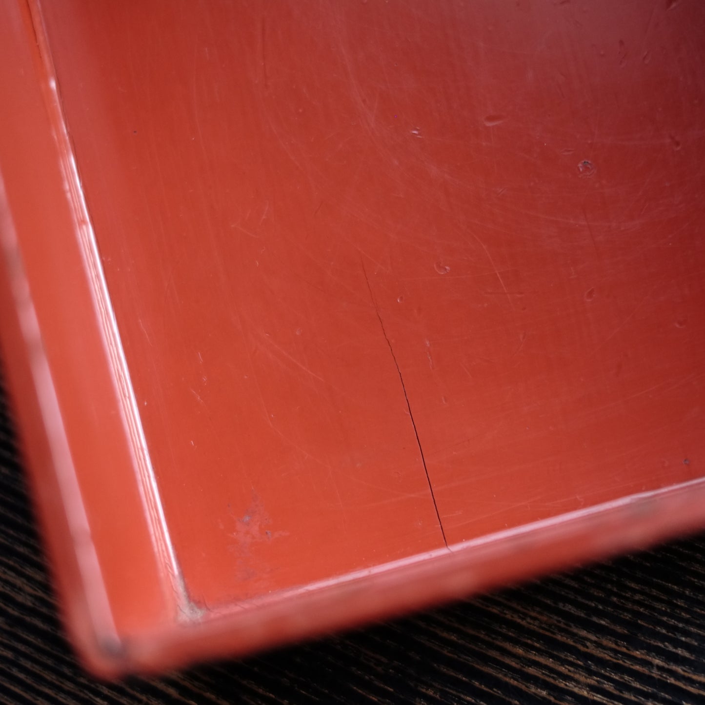 時代　縁朱木地塗五段重箱　（幕末-明治初期)19世紀末