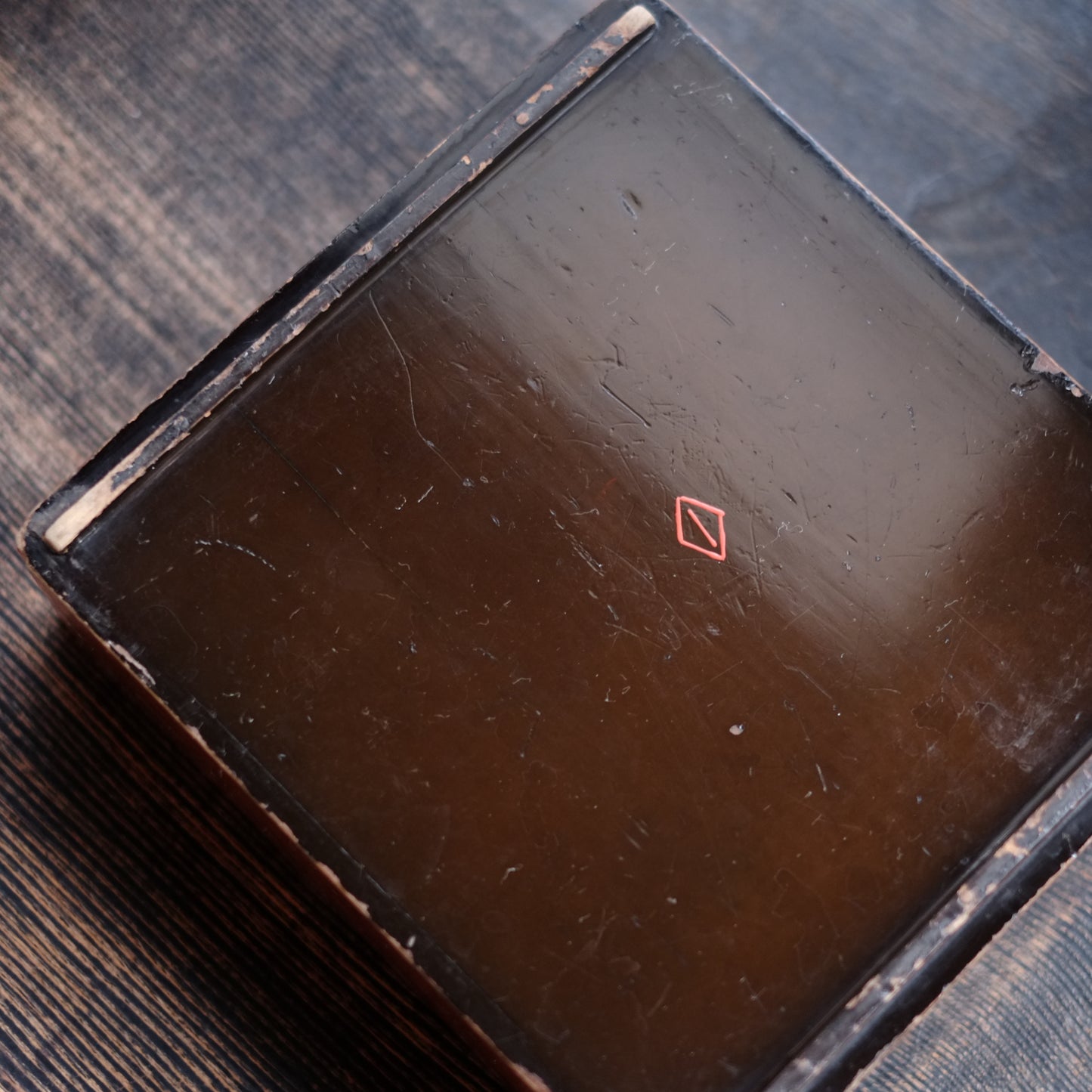 時代　縁朱木地塗五段重箱　（幕末-明治初期)19世紀末