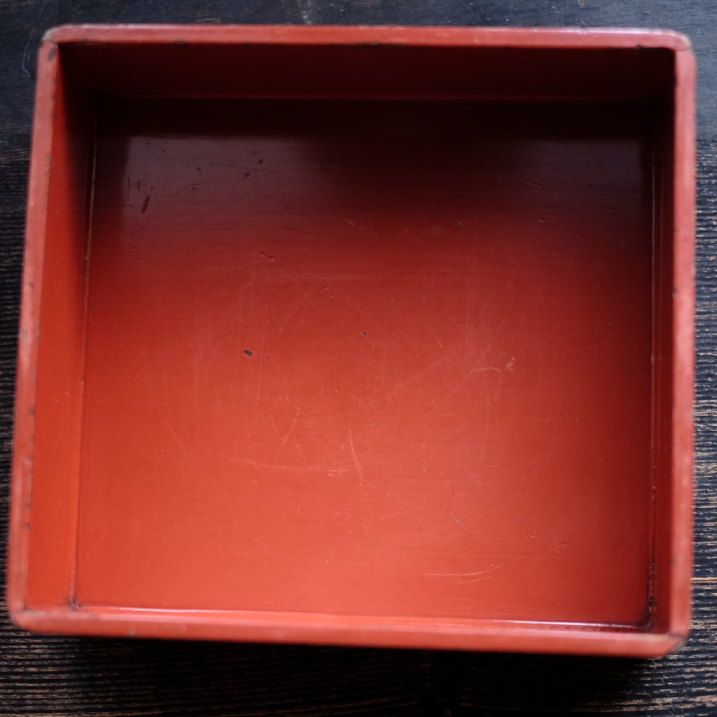 時代　縁朱木地塗五段重箱　（幕末-明治初期)19世紀末