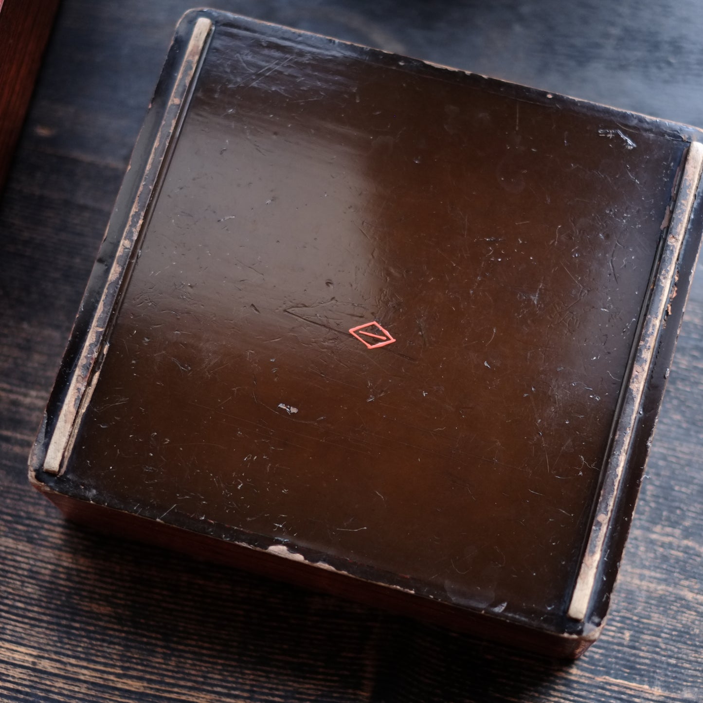 時代　縁朱木地塗五段重箱　（幕末-明治初期)19世紀末