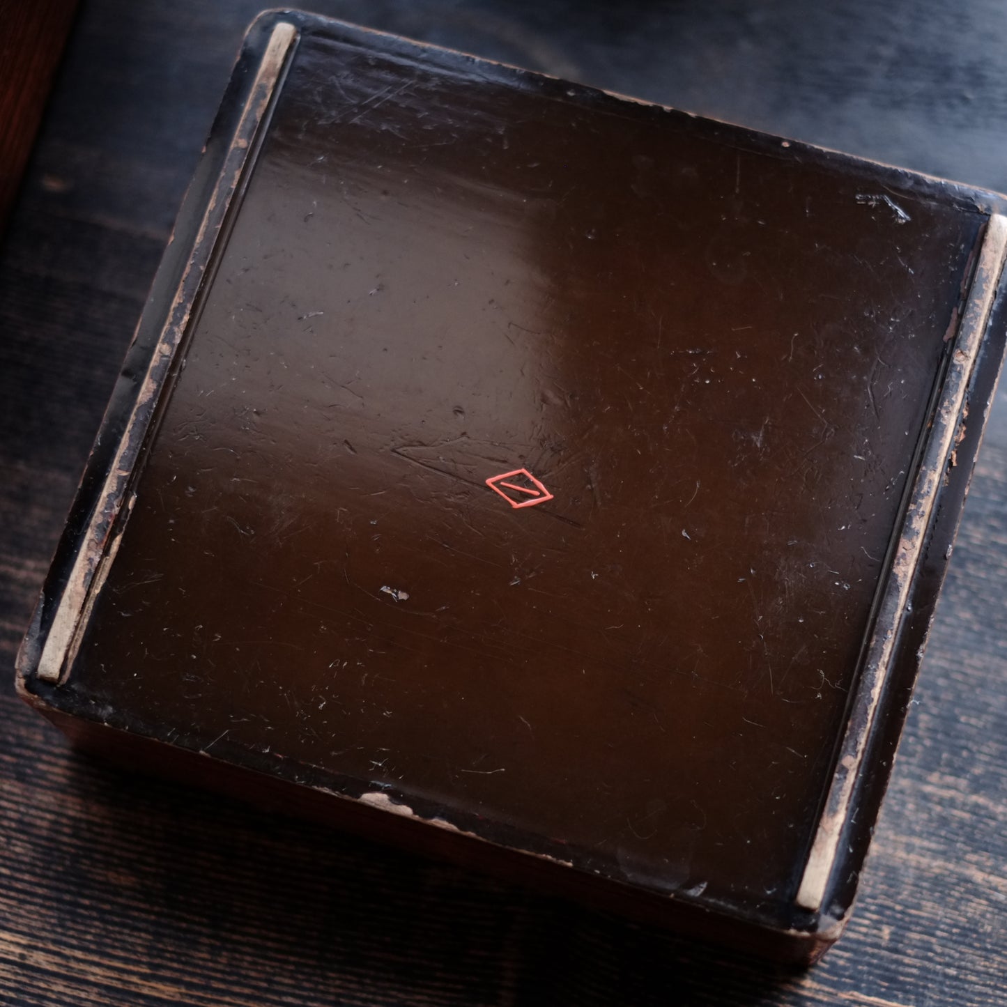 時代　縁朱木地塗五段重箱　（幕末-明治初期)19世紀末