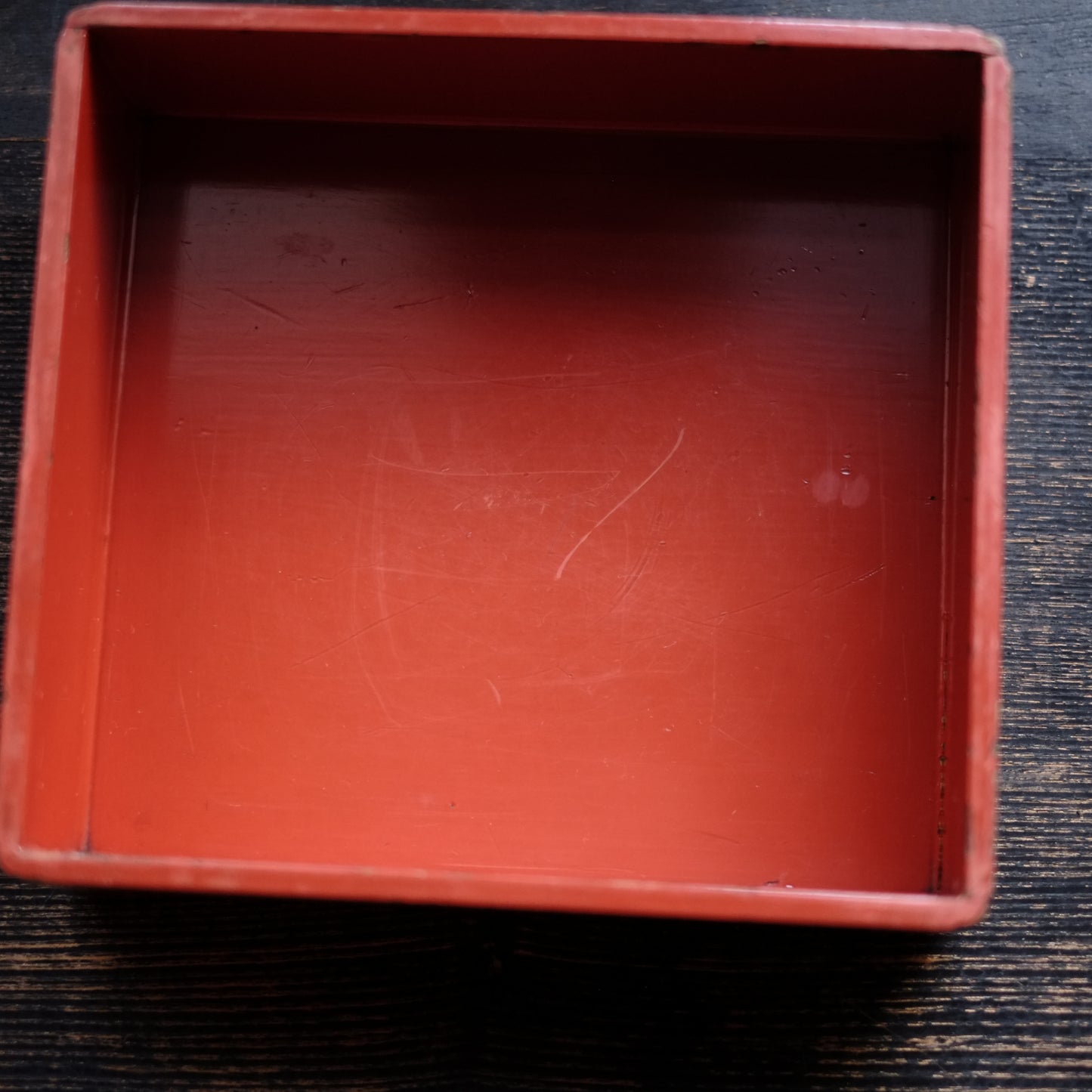 時代　縁朱木地塗五段重箱　（幕末-明治初期)19世紀末