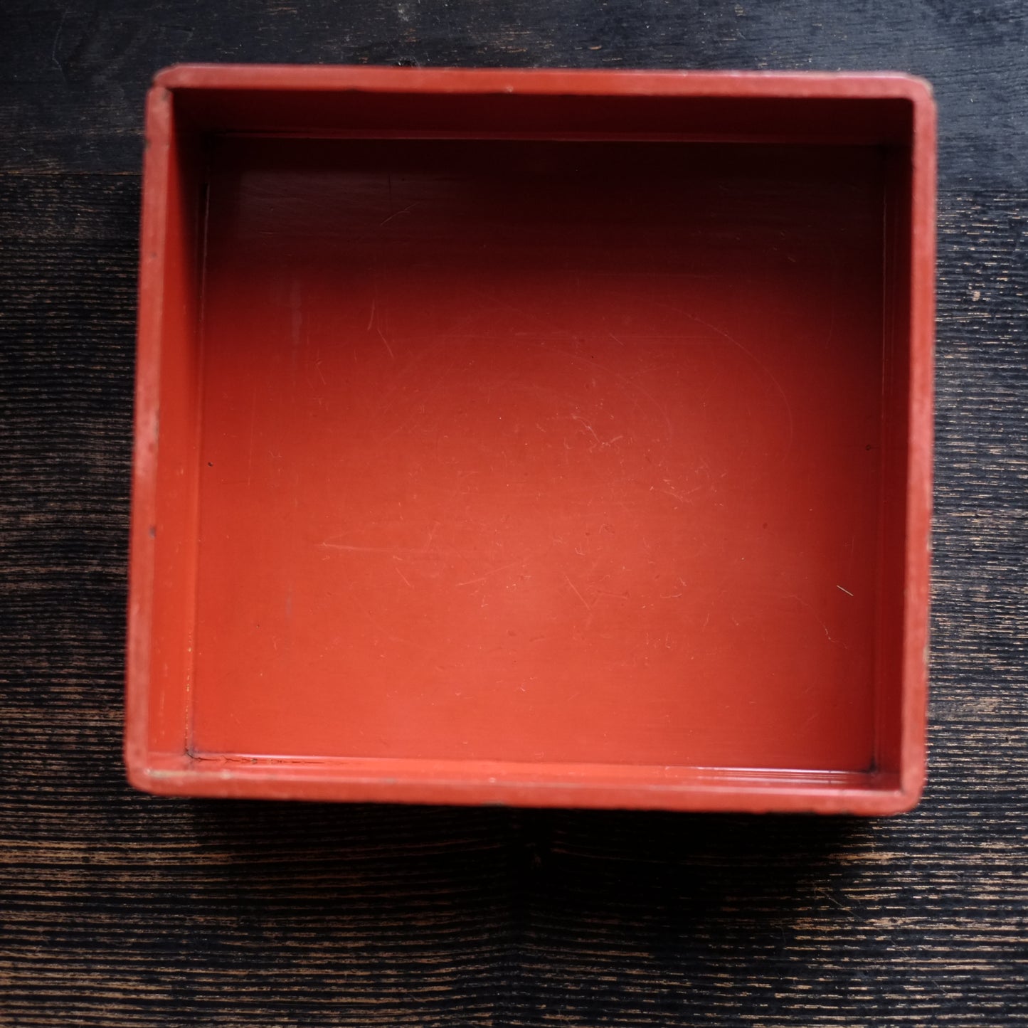 時代　縁朱木地塗五段重箱　（幕末-明治初期)19世紀末