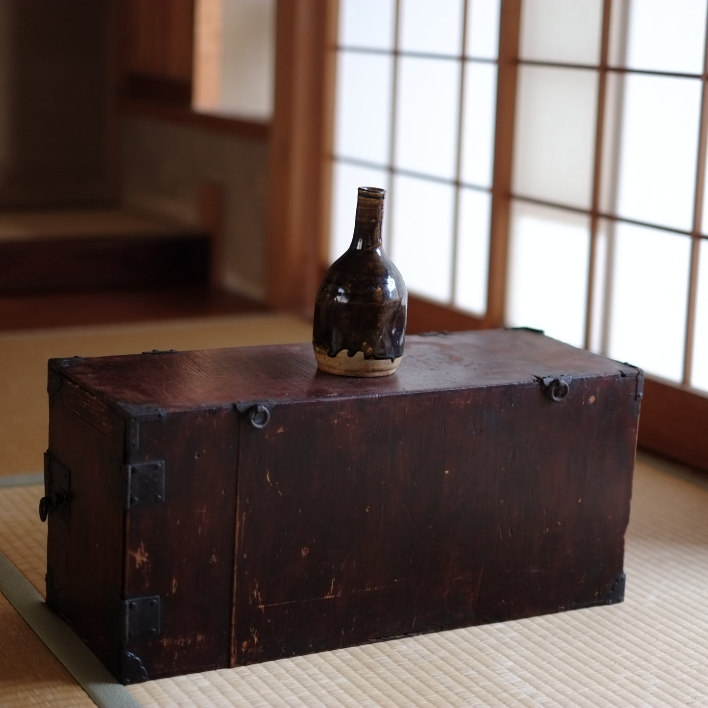 時代　鉄金具付小箪笥・抽斗箱 (江戸時代)
