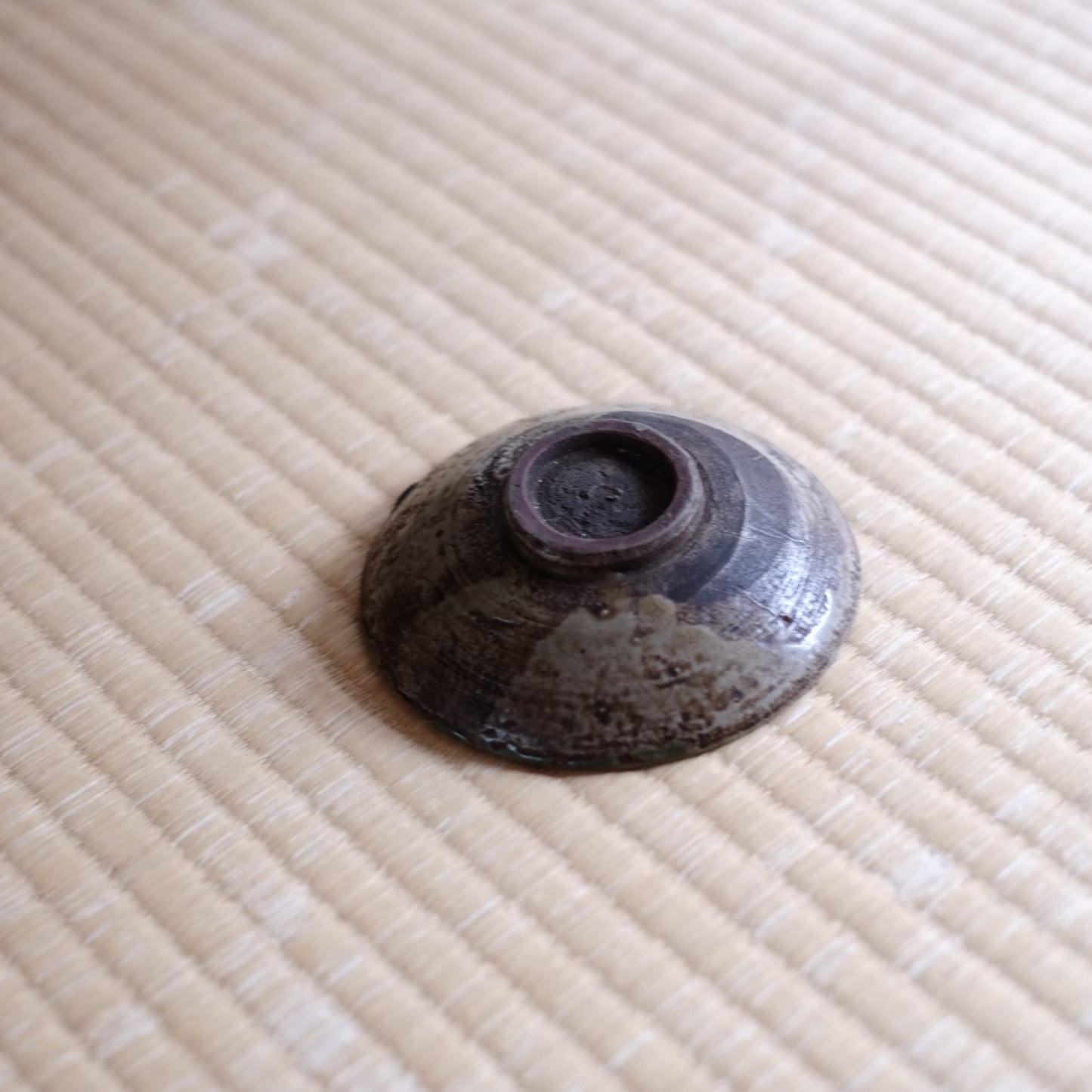 唐津 内野山窯 緑釉蛇の目小皿
（江戸前期-中期）