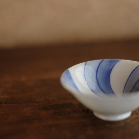 時代 捻文染付 酒盃 煎茶杯