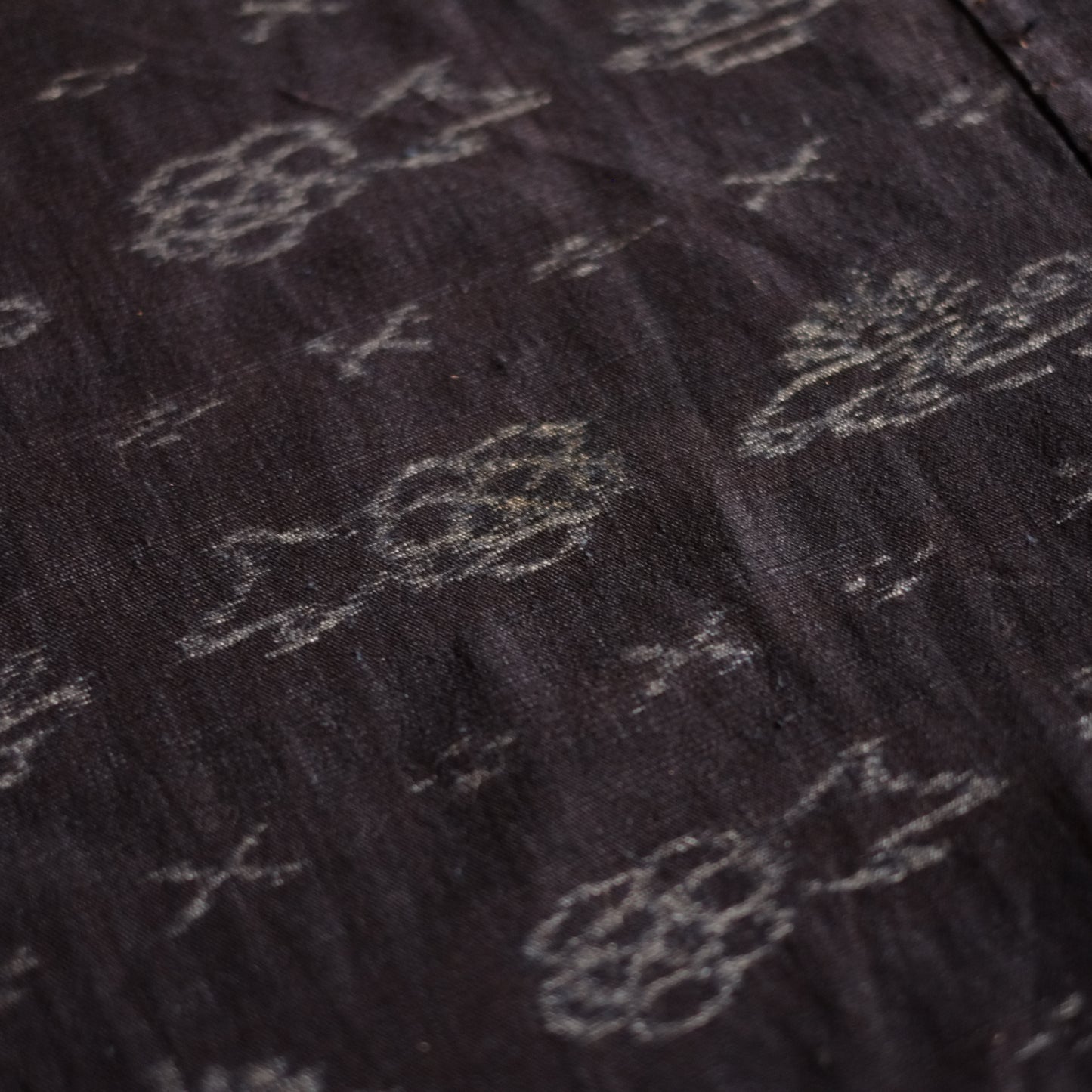 時代　藍染絵絣古布　（明治-大正期）