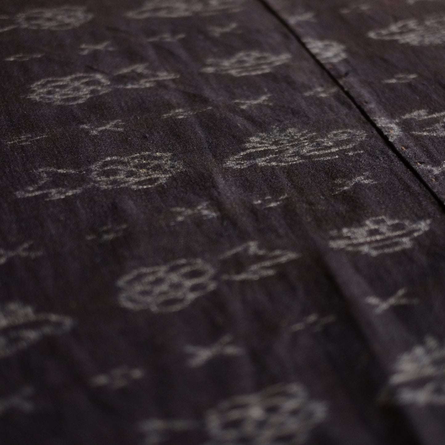 時代　藍染絵絣古布　（明治-大正期）