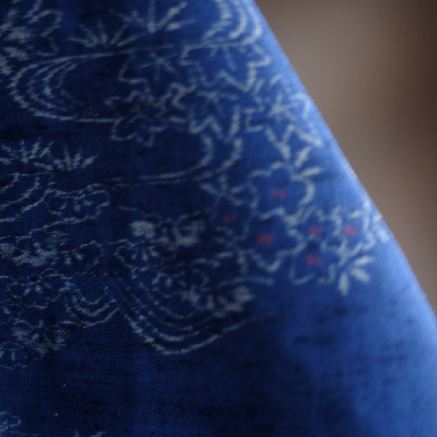 時代　花流文　藍地型染古布（昭和期)