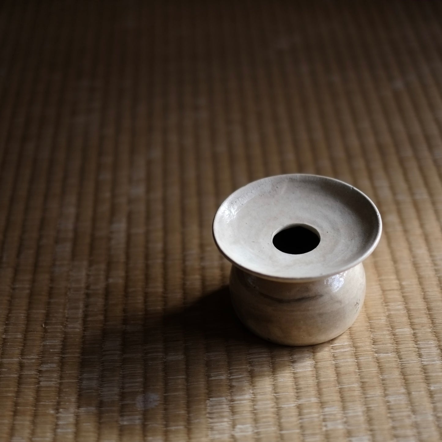 時代　白釉盃台　(江戸-明治初期)