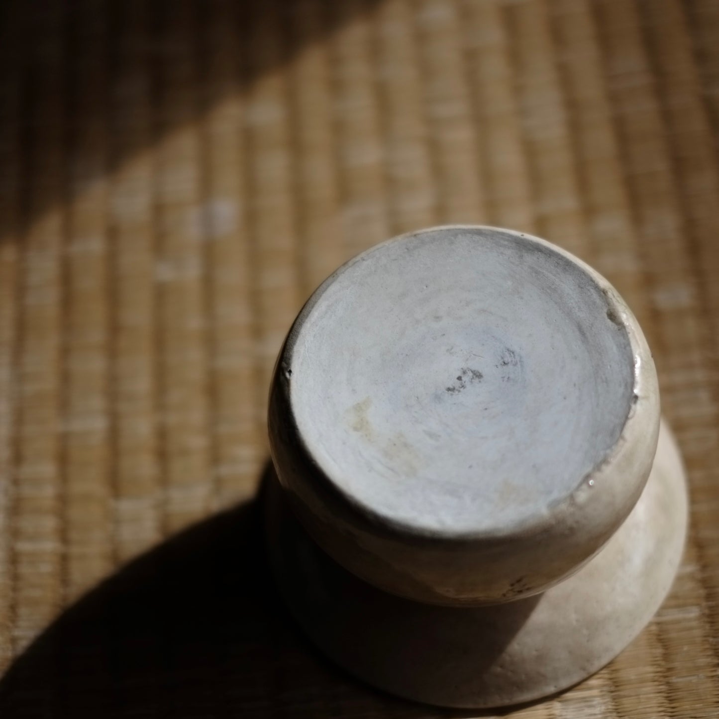 時代　白釉盃台　(江戸-明治初期)