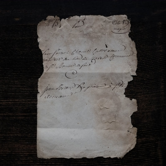 時代　フランス手稿古文書断簡
（1790〜1810年代頃）