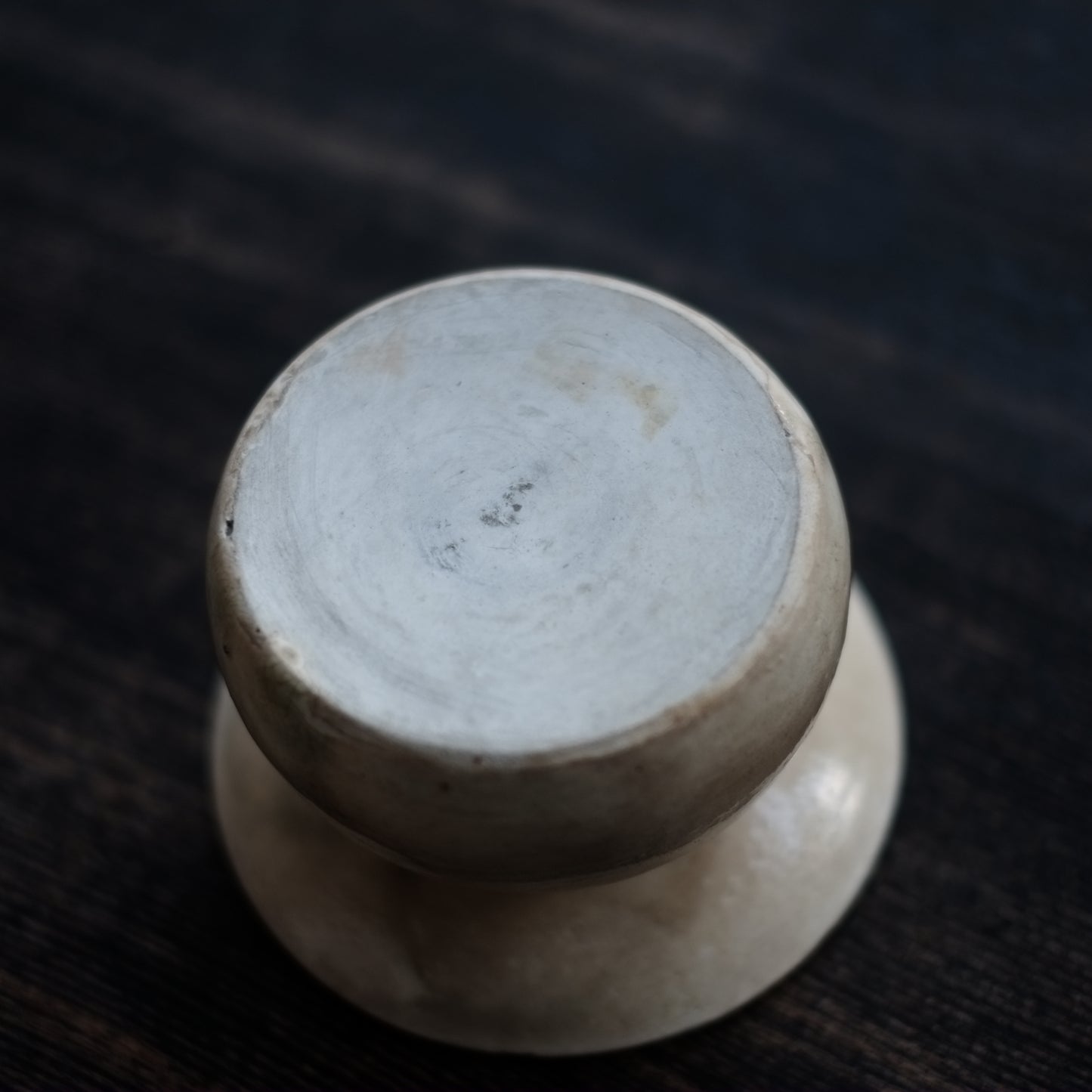 時代　白釉盃台　(江戸-明治初期)