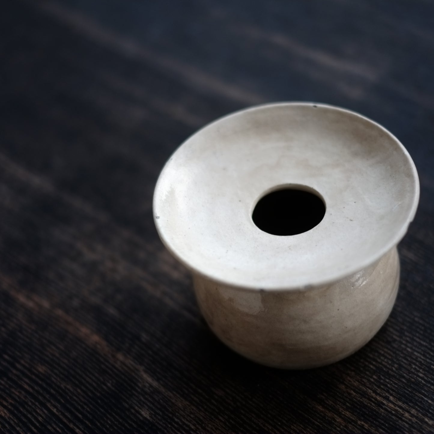 時代　白釉盃台　(江戸-明治初期)