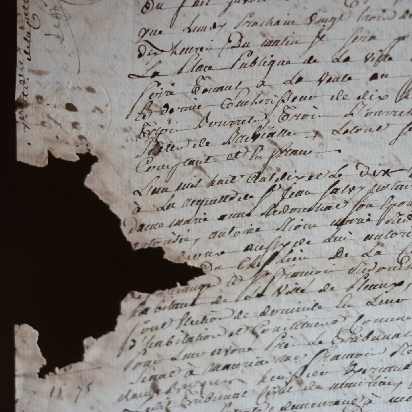 時代　フランス　手稿古文書断簡
（1816年〜1820年代頃）