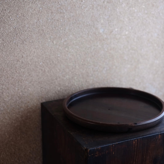 時代 黒柿 木地盆(明治-昭和期)