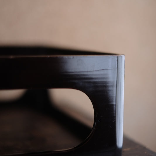 時代布着黒漆金縁 湯桶・御膳セット (明治期頃)