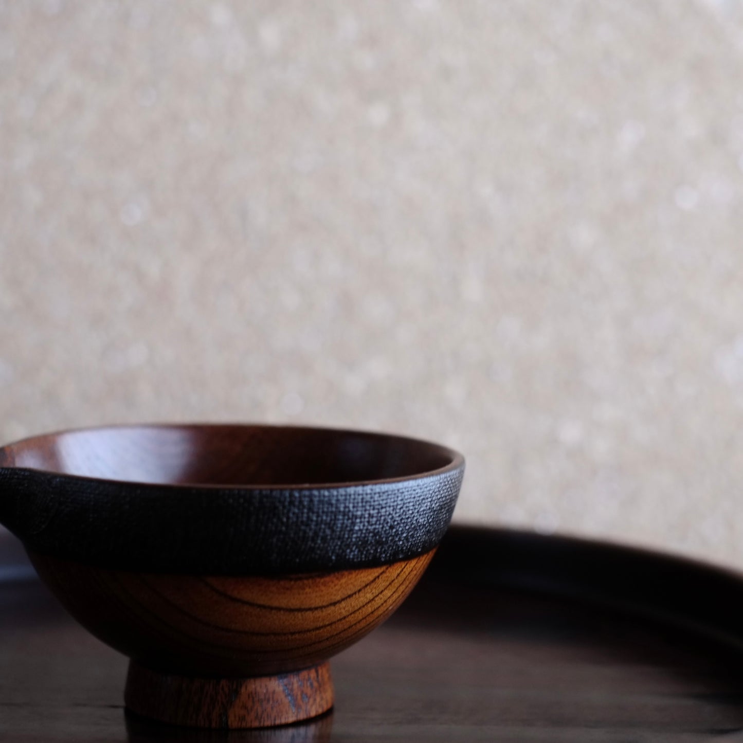 時代　デッドストック　布着木地塗片口（20世紀）