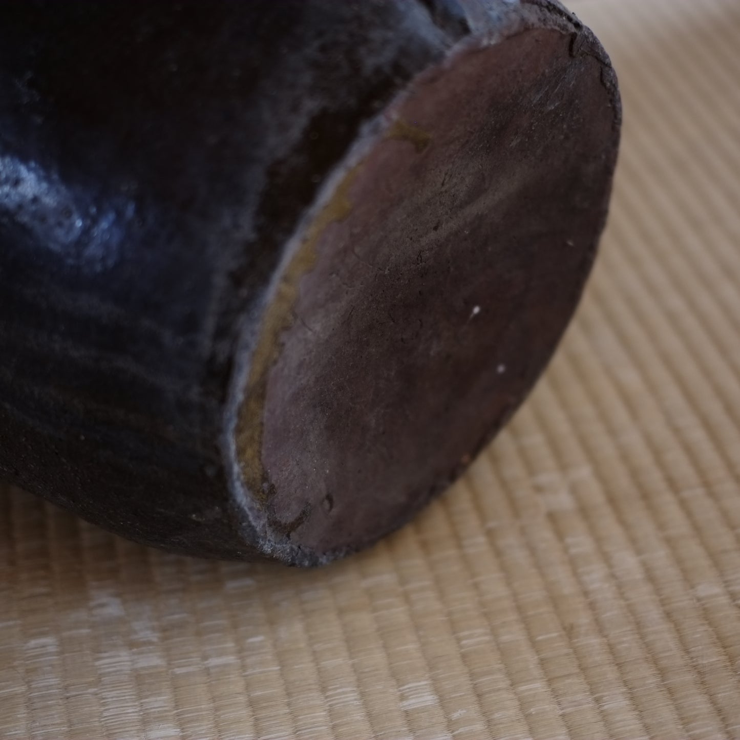 時代 褐釉線刻大壺　(19世紀-20世紀半)