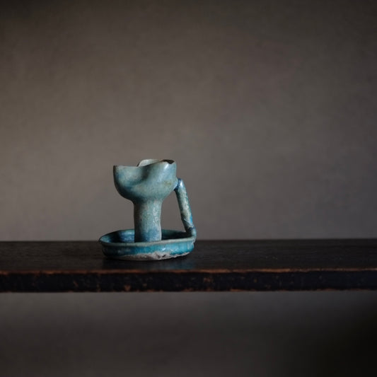 青緑釉銀化 灯火器 (11-12世紀 セルジューク朝期)