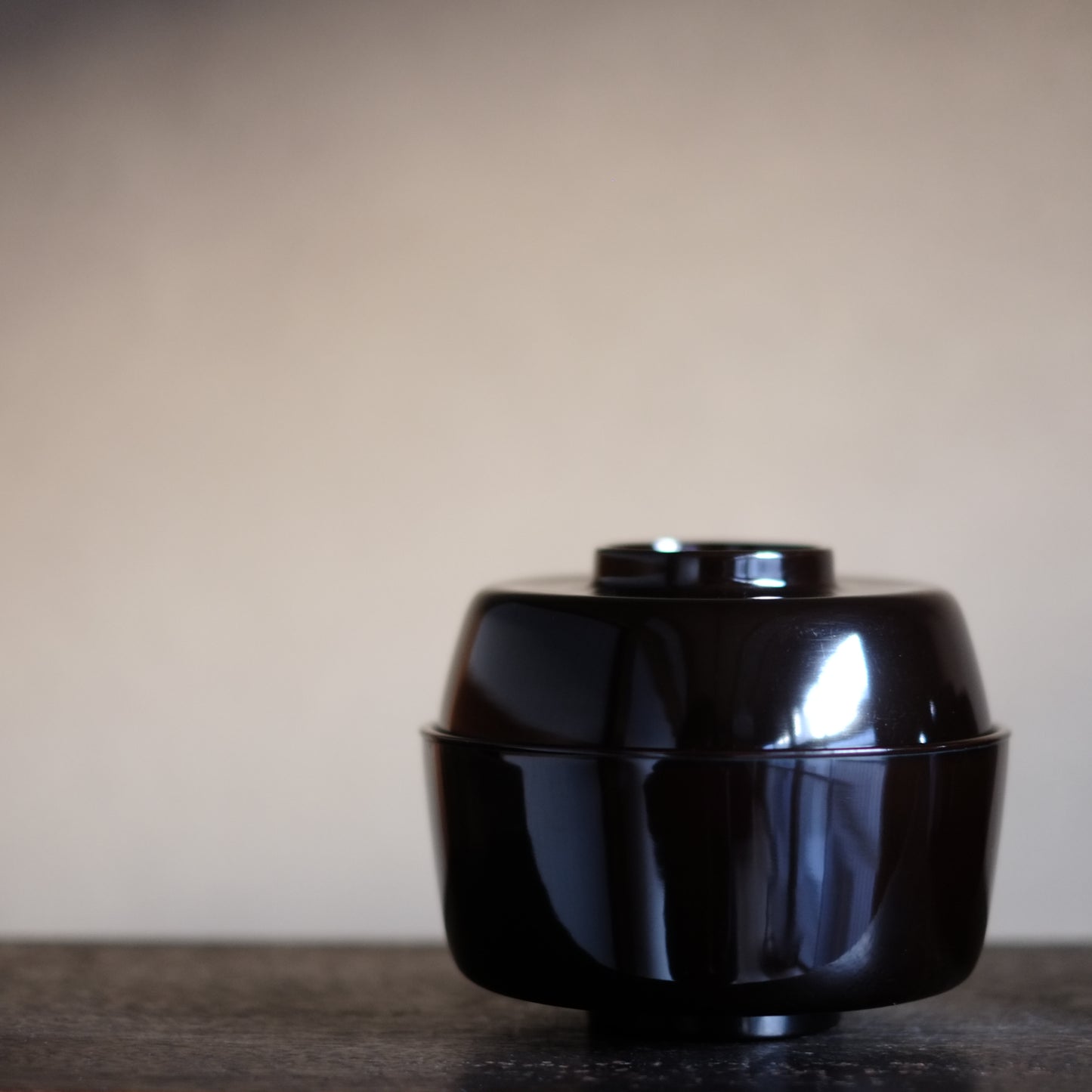 時代　利休形真塗一文字椀　飯椀　一 ・三ノ椀     (江戸後期-明治初期・19世紀）