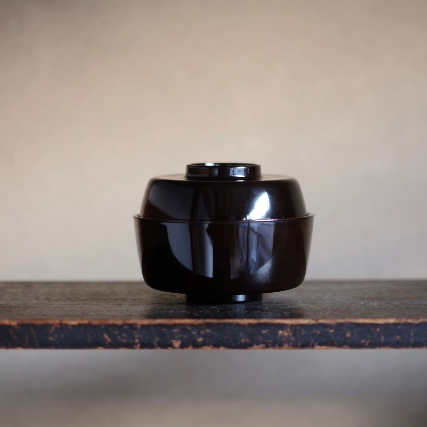 時代　利休形真塗一文字椀　汁椀　二・四ノ椀     (江戸後期-明治初期・19世紀）