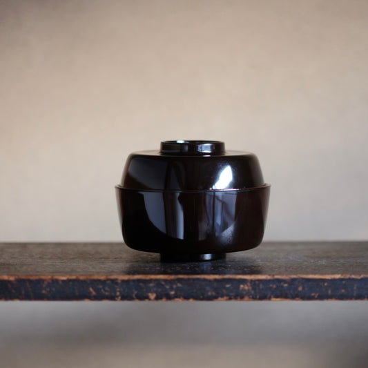 時代　利休形真塗一文字椀　汁椀　二・四ノ椀     (江戸後期-明治初期・19世紀）