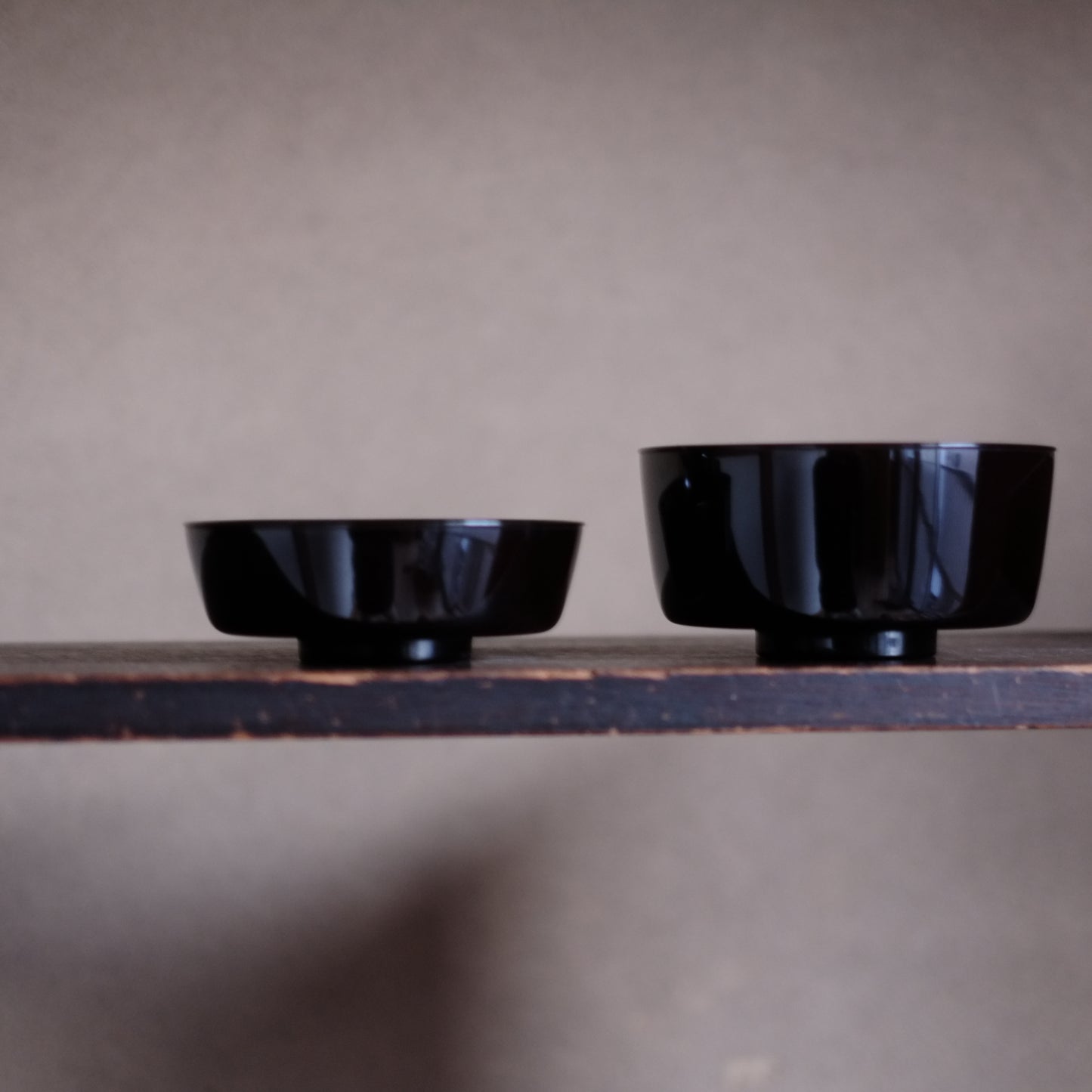 時代　利休形真塗一文字椀　飯椀　一 ・三ノ椀     (江戸後期-明治初期・19世紀）