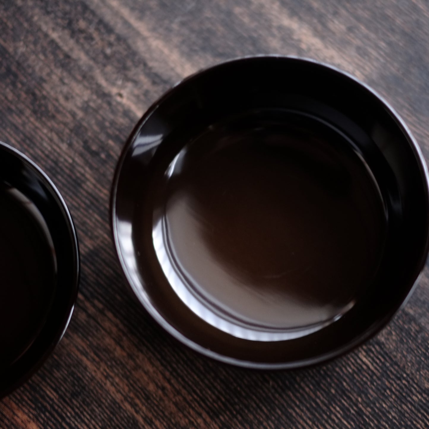 時代　利休形真塗一文字椀　飯椀　一 ・三ノ椀     (江戸後期-明治初期・19世紀）