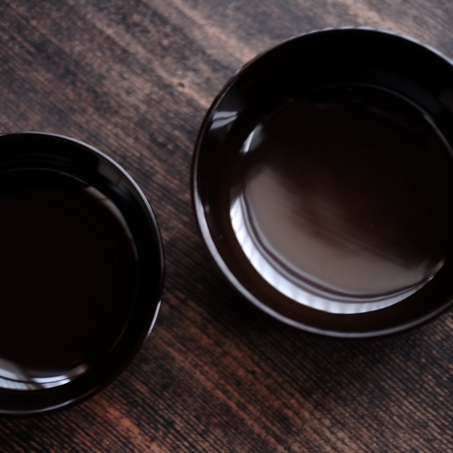 時代　利休形真塗一文字椀　飯椀　一 ・三ノ椀     (江戸後期-明治初期・19世紀）