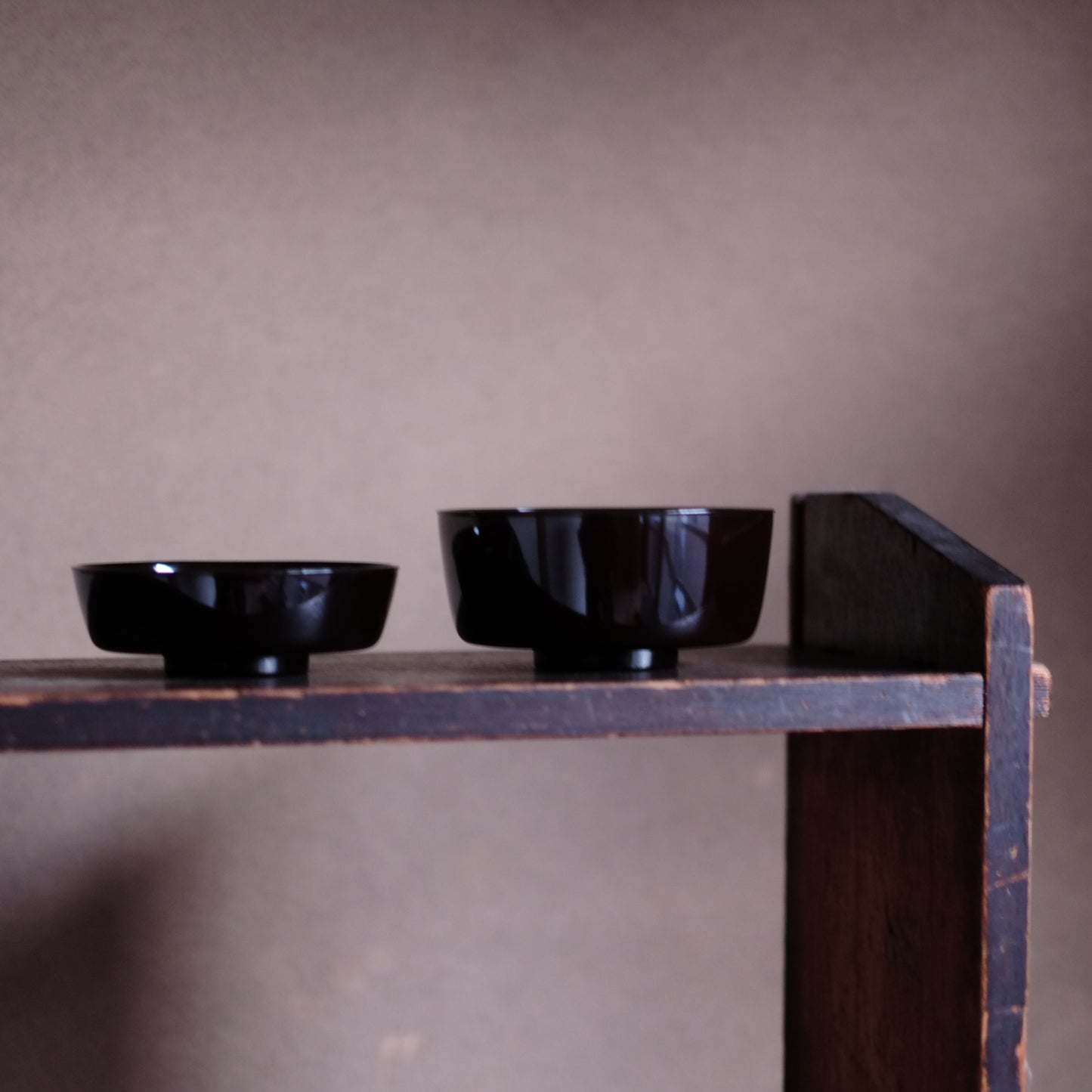 時代　利休形真塗一文字椀　汁椀　二・四ノ椀     (江戸後期-明治初期・19世紀）