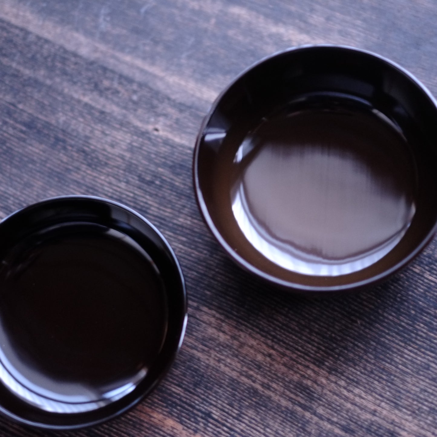 時代　利休形真塗一文字椀　汁椀　二・四ノ椀     (江戸後期-明治初期・19世紀）