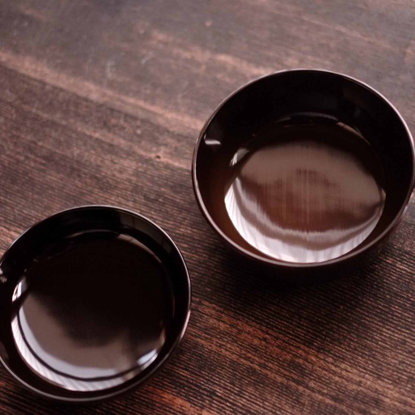 時代　利休形真塗一文字椀　汁椀　二・四ノ椀     (江戸後期-明治初期・19世紀）