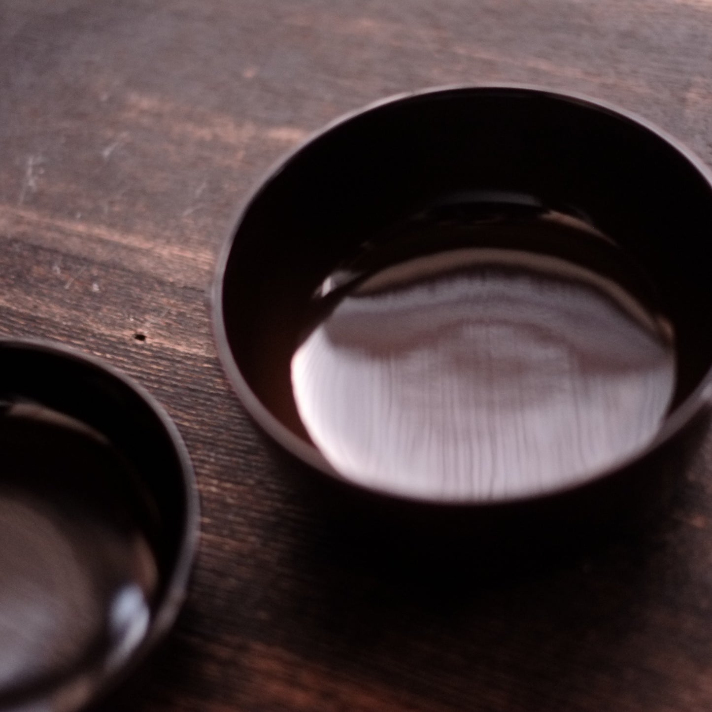 時代　利休形真塗一文字椀　汁椀　二・四ノ椀     (江戸後期-明治初期・19世紀）