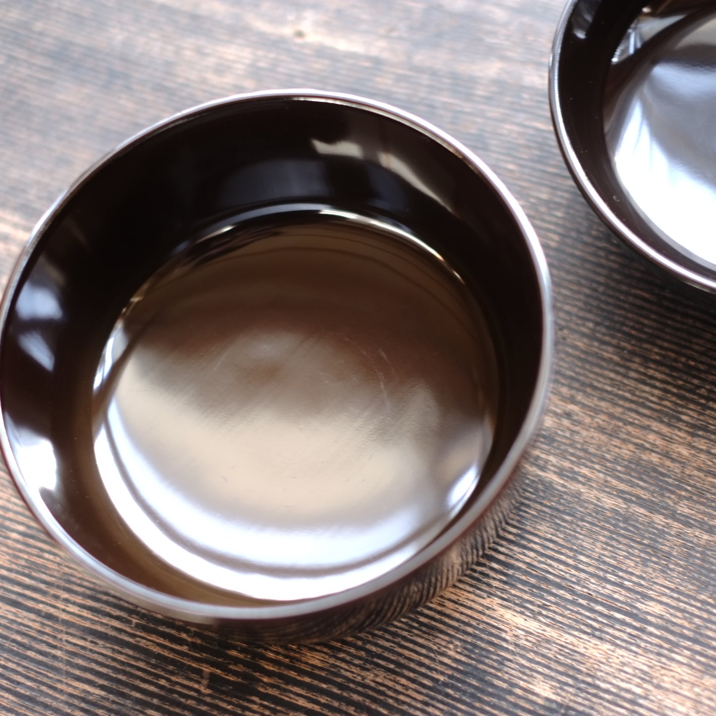 時代　利休形真塗一文字椀　飯椀　一 ・三ノ椀     (江戸後期-明治初期・19世紀）