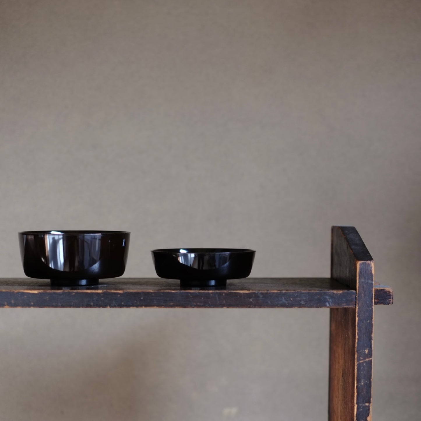 時代　利休形真塗一文字椀　汁椀　二・四ノ椀     (江戸後期-明治初期・19世紀）