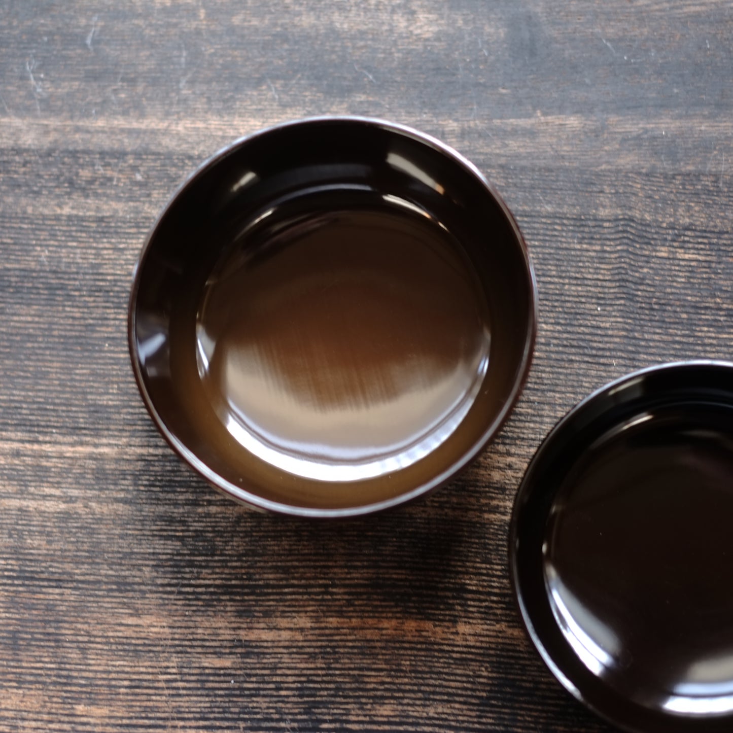 時代　利休形真塗一文字椀　汁椀　二・四ノ椀     (江戸後期-明治初期・19世紀）