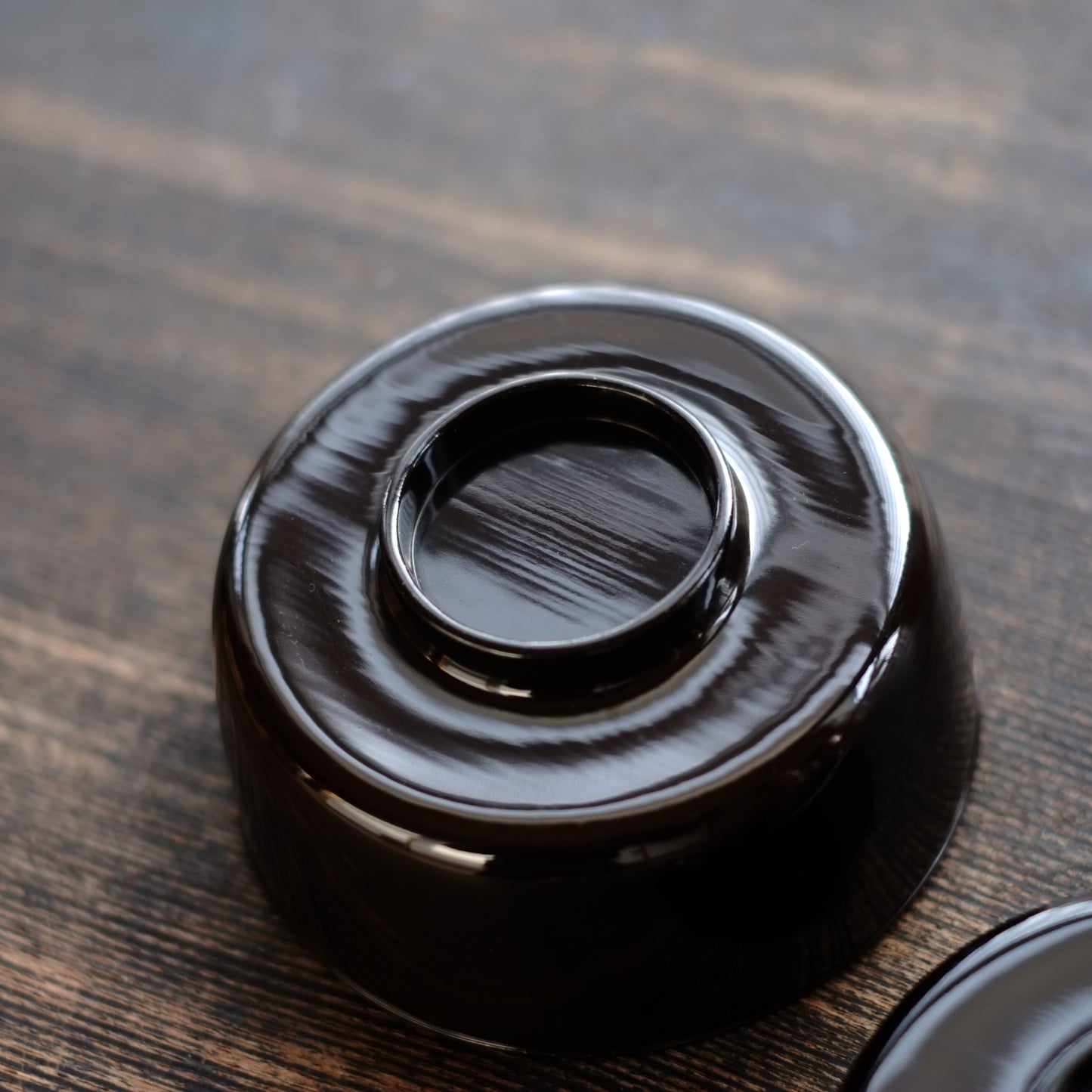 時代　利休形真塗一文字椀　汁椀　二・四ノ椀     (江戸後期-明治初期・19世紀）