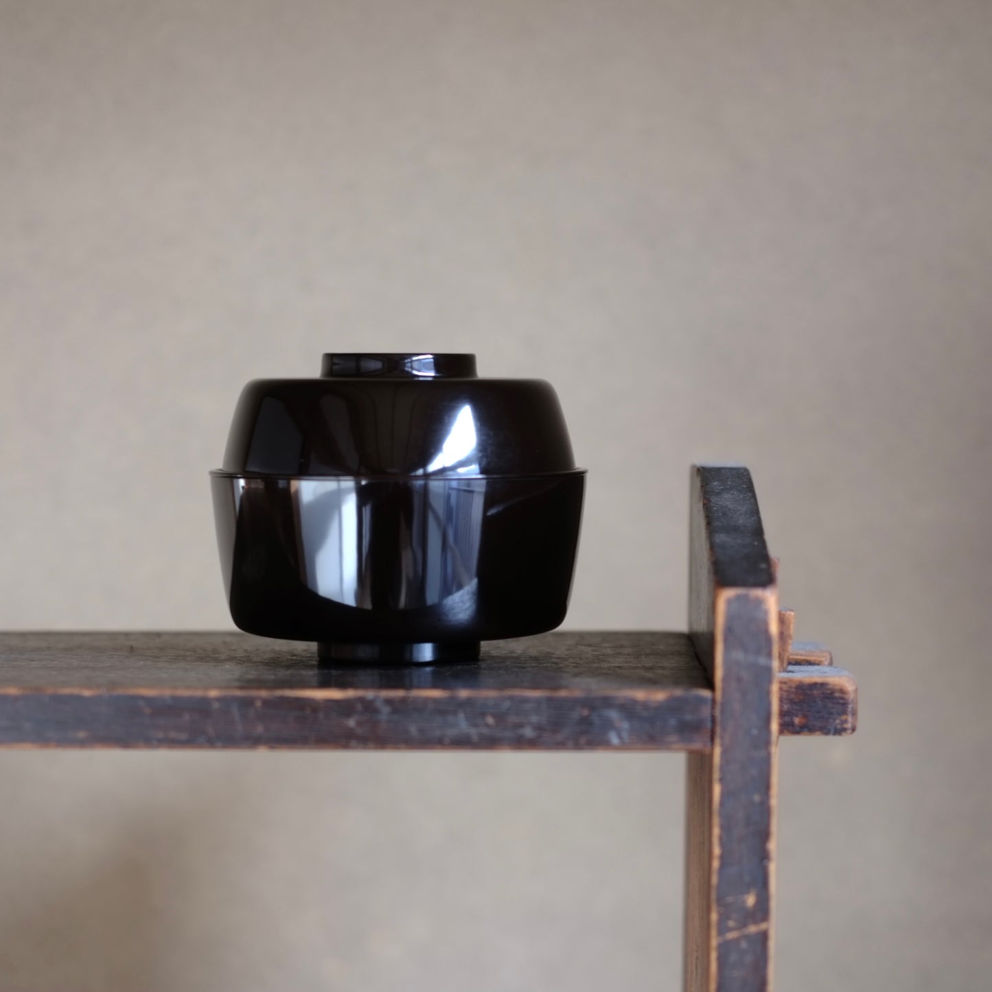 時代　利休形真塗一文字椀　飯椀　一 ・三ノ椀     (江戸後期-明治初期・19世紀）