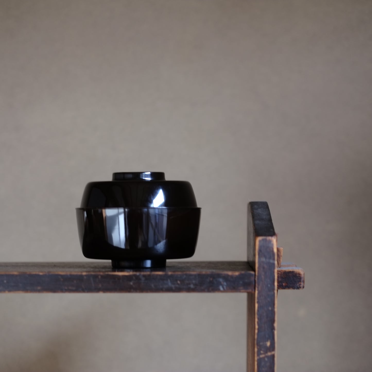 時代　利休形真塗一文字椀　汁椀　二・四ノ椀     (江戸後期-明治初期・19世紀）