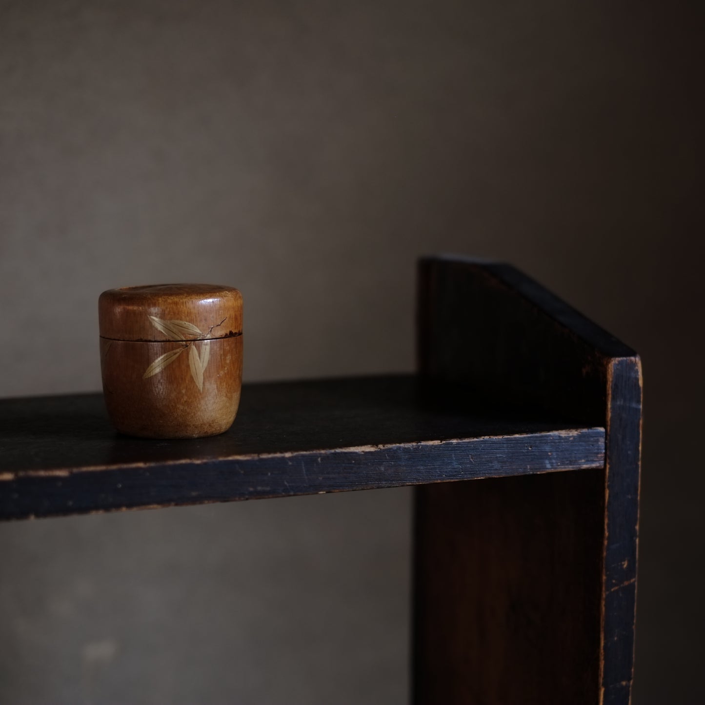 時代　素地竹工笹金蒔絵　棗　(19世紀-20世紀)