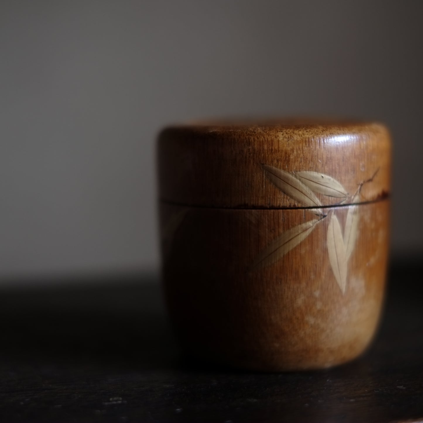 時代　素地竹工笹金蒔絵　棗　(19世紀-20世紀)