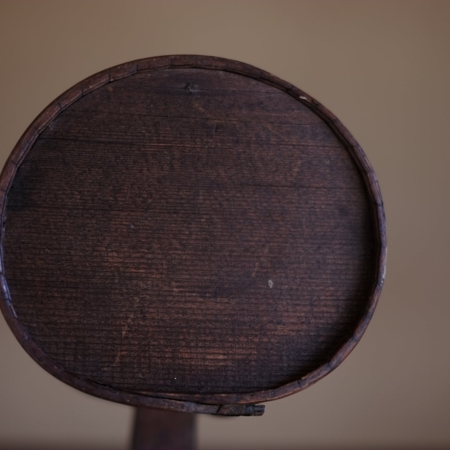 時代　白木　樺綴曲木柄杓　掻器(１９世紀)