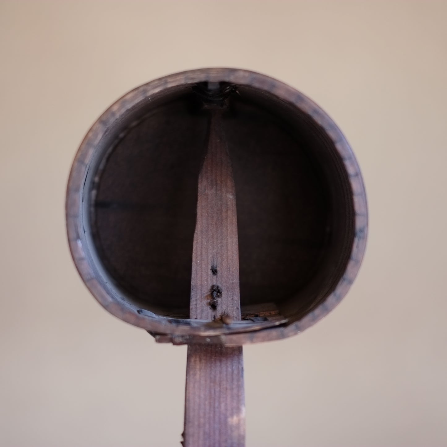 時代　白木　樺綴曲木柄杓　掻器(１９世紀)