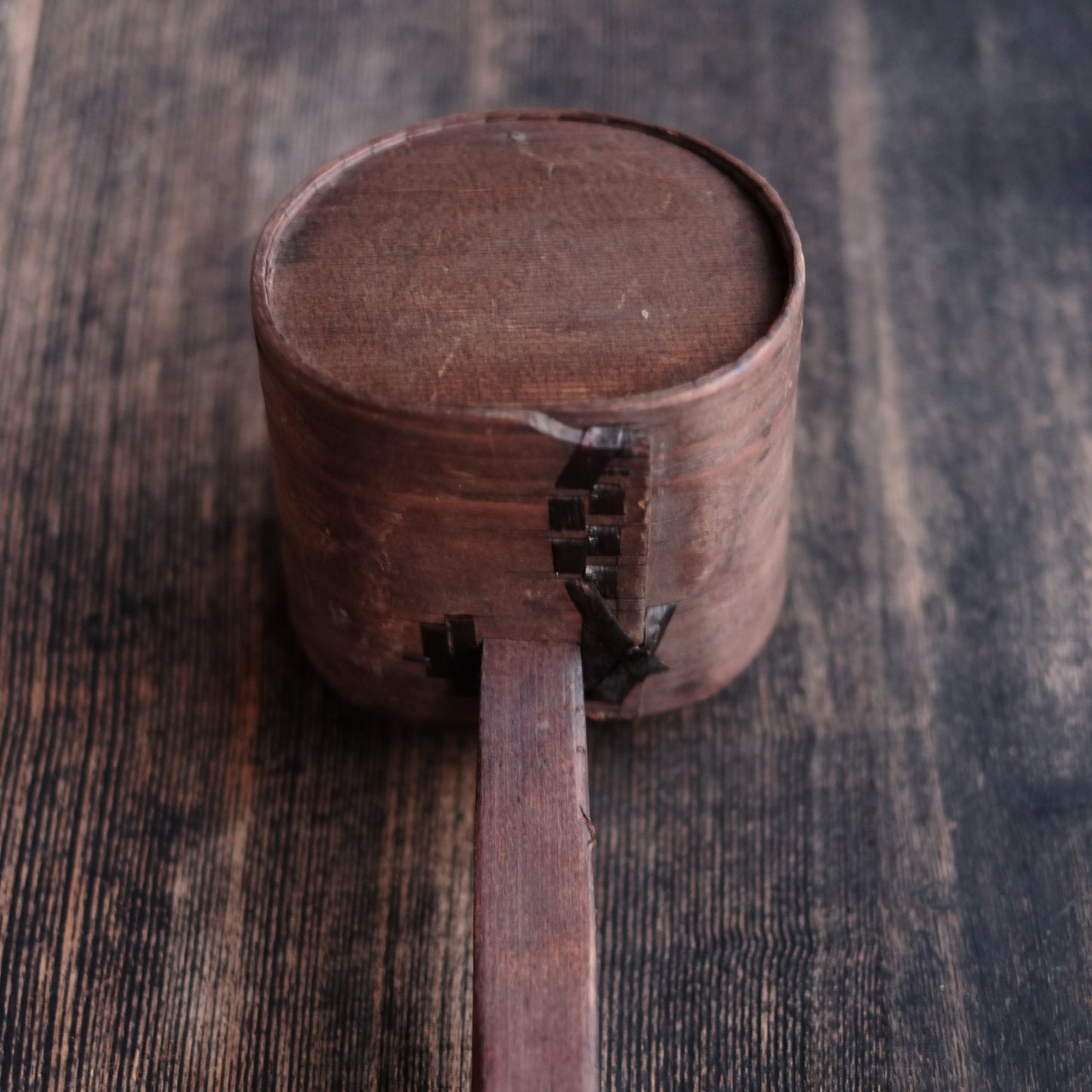 時代　白木　樺綴曲木柄杓　掻器(１９世紀)