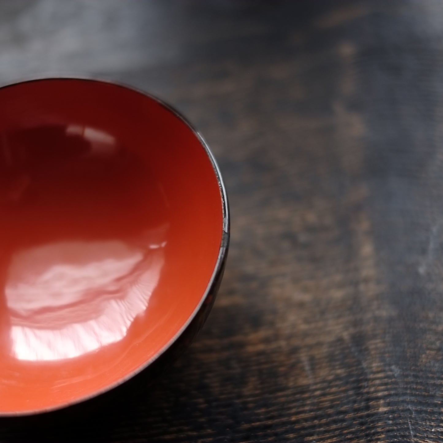 時代　内朱外黒漆塗吹雪文椀(江戸時代　18-19世紀)